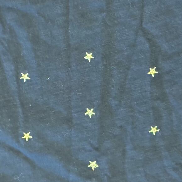 Skies Are Blue Black and Metallic Gold Star Short Sleeve T Shirt Womens 1X - Picture 5 of 5